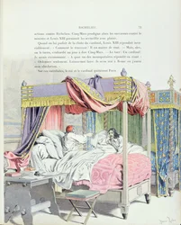 Armand-Jean du Plessis, Cardenal Richelieu (1585-1642) y Luis XIII (1601-1643), ilustración de una vida de Richelieu por Theodore Camu, 1910